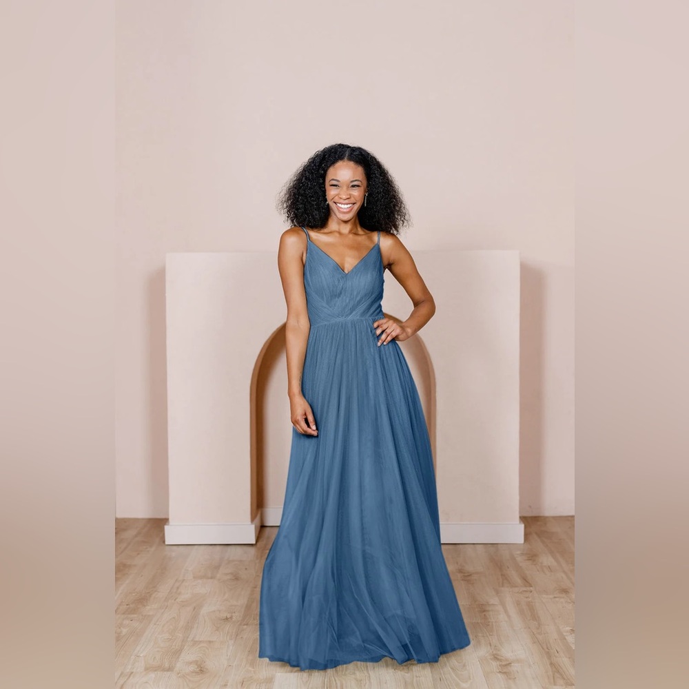 Revelry Penelope Tulle Dress in Dusty Blue